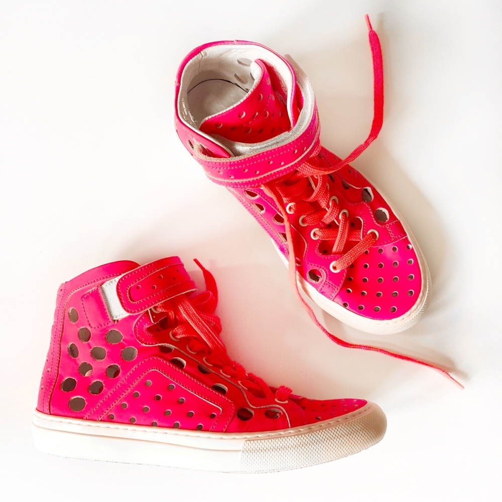 Pierre Hardy Neon Pink Perforated Sneaker - Rare!